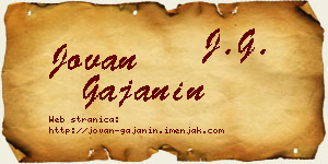 Jovan Gajanin vizit kartica